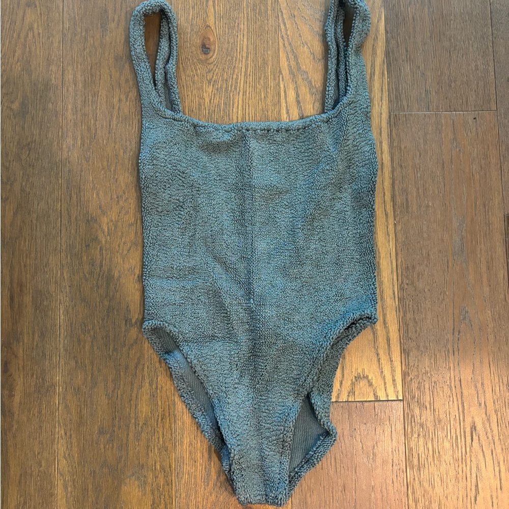 Hunza G Classic Square One Piece in Slate Gray